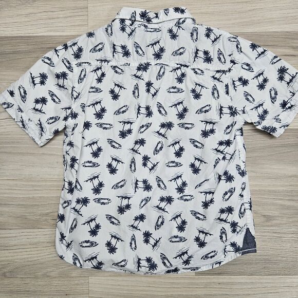 PAPER DENIM & CLOTH Boys White Beach Palm Tree Button Front Shirt Size 5 - Picture 6 of 6